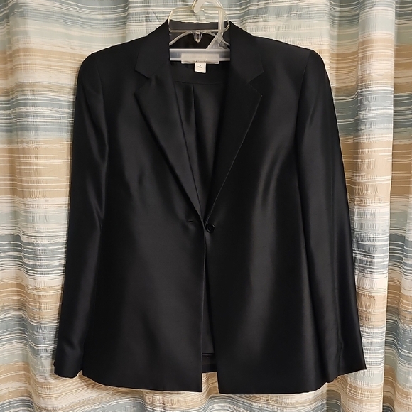 Josephine Chaus Petite Black Silk Suit Blazer/Skirt Set - Picture 2 of 9